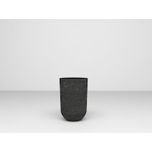 Nuano Consept Lale Serisi Yuvarlak Saksı Siyah 25x40