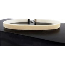 Krem Rengi Kadife Choker Kadın Tasma Kolye Renkli