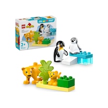 LEGO® DUPLO® Kasabası Vahşi Hayvan Aileleri: Penguenler ve Aslanlar 10442 - 2 Yaş ve Üzeri Küçük Çocuklar için Eğitici Oyuncak Yapım Seti (10P)