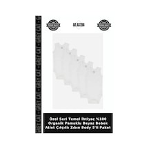 Grey Cat Özel Seri Temel İhtiyaç %100 Organik Pamuklu Beyaz Bebek Atlet Çıtçıtlı Zıbın Body 5'li Paket
