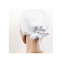 Dikişsiz Bağlamalı Tesettür Bone - Bağlamalı Bandana Beyaz 5 Adet