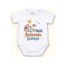 Babylimon Bozcaada Gülüşü Beyaz Kısa Kollu Çıtçıtlı Bebek Zıbını Beyaz - Bozcaada Gülüşü - 928161927 Beyaz - Bozcaada Gülüşü