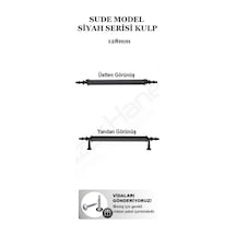 Sude Model Siyah Serisi Lüks Mobilya Kulpu 128 Mm - 160 Mm - 224 Mm Seçenekli, Seçtiğiniz Ebat 2 Adet Gelir Siyah 128mm