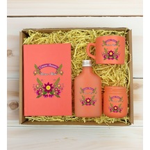 Bk Gift Kişiye Özel İsimli Dtf Anne Temalı Somon Defter & Kahve Fincanı & Kolonya & Mum Hediye Seti-6, Anneye Hediye, Anneler Günü Hediyesi Kobitmeyen
