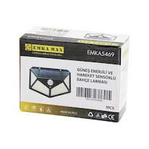 4 Açılı Solar - Hareket Sensörlü Aplik Duvar Lambası Dış Mekan 9.5 X 13.5cm 3731