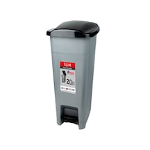 Aform Çöp Kovası Slim Pedallı 20lt Gri Gri - Siyah