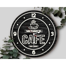 Bk Gift Kafelere Özel Dekoratif Siyah Ahşap Duvar Saati 35cm-1 , Bar Duvar Saati , Cafe Duvar Saati , Özel Ahşap Saat Kobitmeyen138359 Bk Gift