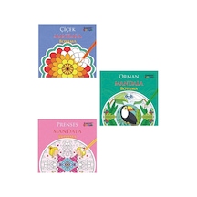 Mandala 3 Adet Boyama Kitap Seti Prenses-orman-çiçek