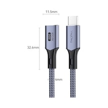 Usb 4.0 E-mark 240w 40gbps Thunderbolt 4 8k 60hz Type-c Uzatma Kablosu 1 Metre