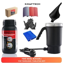 Kraftech Yeni Nesil Premium I Buharlı Araba Far Temizleme Ve Parlatma Seti - 9 Parça Ürün