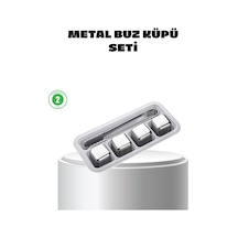 Znv Zenvia Mey İthalat Paslanmaz Çelik Metal Buz Küpü Seti Sulandırmadan Soğutma Ve Klips Dahil Znv2025 Cmn Renkli