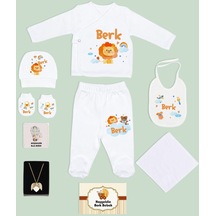 Bk Kids Kişiye Özel Beyaz Yeni Doğan Hastane Çıkışı, Anneye Hediye, İsimli Melek Kanadı Kolye, 9 Parça Bebek Hediye Seti-4
