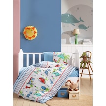 Cotton Box Flanel Bebek Nevresim Takımı Dino Mavi