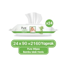 Pure Baby Organik Bambu Özlü Islak Havlu 24 90 2160 Yaprak