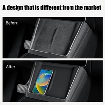 Dashanshop Tesla Model 3 2024 2025 Model Y 2025 Juniper Kablosuz Şarj Pedi Siyah