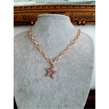 Soobepark Yıldız Figürlü Zincir Kolye Rose - 153508877 Rose