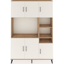 Arges Dolap 10 Raflı 6 Kapaklı 132x30x195 Çam-aytaşı/çam Çam