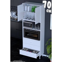 Defne 70 Cm Fırın Uyumlu 3 Çekmeceli Çok Amaçlı Mutfak Kiler Banyo Organizer Çocuk Odası Dolabı Beyaz