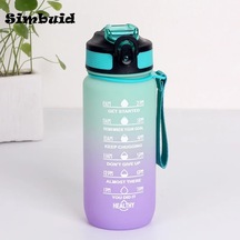 600ml/750ml/1000ml Spor Şişesi Zaman Ölçeği İle Açık Degrade Renk İçme Suyu 600ml Green-d 600ml To 1000ml 600ml Green-d