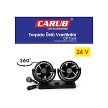 24v Vantilatör Çift Fanlı Torpido Üstü
