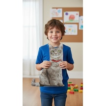 3d Dijital Baskılı Dekoratif Kedi Yastık Renkli