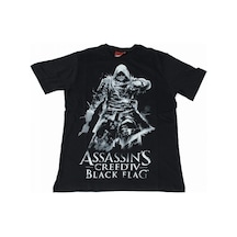 Assasins Creed Black Flag Tişört Siyah Çok Renkli