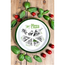 22 No Pizza Tabağı Tepsisi Supla Pasta Tabağı Servis Tabağı 22cm - Yeşil
