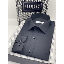 Slim Fit Uzun Kol Saten Hediye Kutulu Kolay Ütülenebilir Erkek Gömlek Fs-002968 - Lacivert-2069