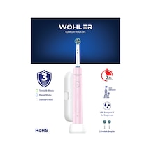 Wohler Değiştirilebilir Başlıklı Şarj Edilebilir Elektrikli Diş Fırçası - Pembe Şarjlı