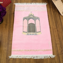 İsimli Makam-ı İbrahim Lüks Şönil Seccade Pembe 70x126cm 240 Gr Çok Renkli