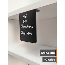 10 Adet Silinebilir Siyah Etiket A7 Karatahta 10 x 7,5 CM Yapışkanlı