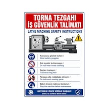 Torna Tezgahı İş Güvenlik Talimatı 50x70cm Pvc Isg Levha