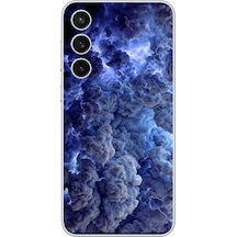 Samsung Galaxy S23 Fe Uyumlu Mor Bulutlar Baskılı Silikon Kılıf Renkli