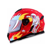 Ncr Kask Kapalı 802 Çocuk Ece Belgeli - Space 2 Kırmızı Grafik M
