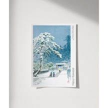 Çerçevesiz Poster Hasui Kawase Ikegami'deki Honmonji Tapınağı