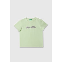 United Colors Of Benetton Kız Çocuk Bnt Yazı Logolu T-shirt - Mint Yeşili Mint Yeşili