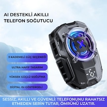 Coofbe Dijital Göstergeli Turbo Fan Işıklı Klipsli 27w Telefon Soğutucu Radyatör Tüm Telefonlara Uyumlu