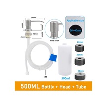 500ml Gümüş Set-500/350ml Mutfak Lavabo Sabunluk El Basın Sıvı Sabunluk Şişe Paslanmaz Çelik Bulaşık Sabunu Dispenseri Pompa Kafası