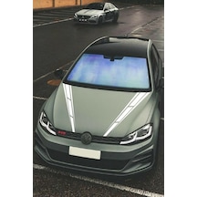 Oto Kaput Sticker Çift Şerit 2 Adet Beyaz 10 60 Cm