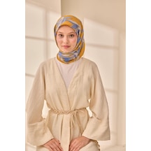 Silk Home Olinda İpek Eşarp 47003-21 Yanık Sarı, Mavi Lila, Zeytuni