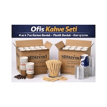 Yeni Hediyeli-üreticiden Koli Set 100 Er Adet ,4oz 7oz Karton Bardak Set,plastik Bardak,karıştırıcı 1