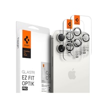 İphone 17 Pro/pro Max / 16 Pro/16 Pro Max / 15 Pro/15 Pro Max İle Uyumlu Kamera Lens Koruyucu Cam Kolay Kurulum Glas.tr Ez Fit Optik Pro 2 Adet White Titanium - Agl07165