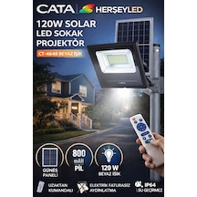 Cata Ct-4648 120w Solar Led Sokak Projektör Kongo Beyaz Işık Cata