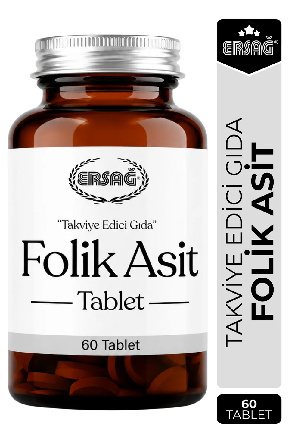 Ersağ Folik Asit C Vitamini Ve Biotin İçeren Takviye Edici Gıda 60 Tablet