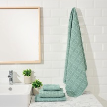 Soft Kybele Banyo Havlusu - Koyu Yeşil - 70x140 Cm Renkli