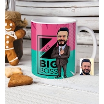 Kişiye Özel Bay Big Boss Karikatür Beyaz Kupa Bardak - 1