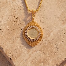 Altın Kaplama Çeyrek Altınlı Kolye 45 Cm Bnd-182