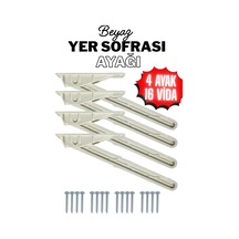 4 Adet Yer Sofrası Ayağı 22 Cm Beyaz Plastik Katlanır Sofra Ayağı Yer Sofrası Sini Altı Ayak 22 Cm Beyaz Beyaz