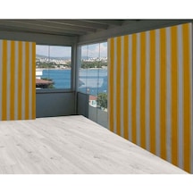 Ceylan Home Balkon Perdesi Sarı Kalın Çizgili 800X250