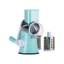 Mutfak Peynir Doğrama Makinesi Döner Sebze Kesici Meyve Dilimleyici 3 Keskin Paslanmaz Çelik Tambur Sebze Doğrama Aletleri Mavi Mavi